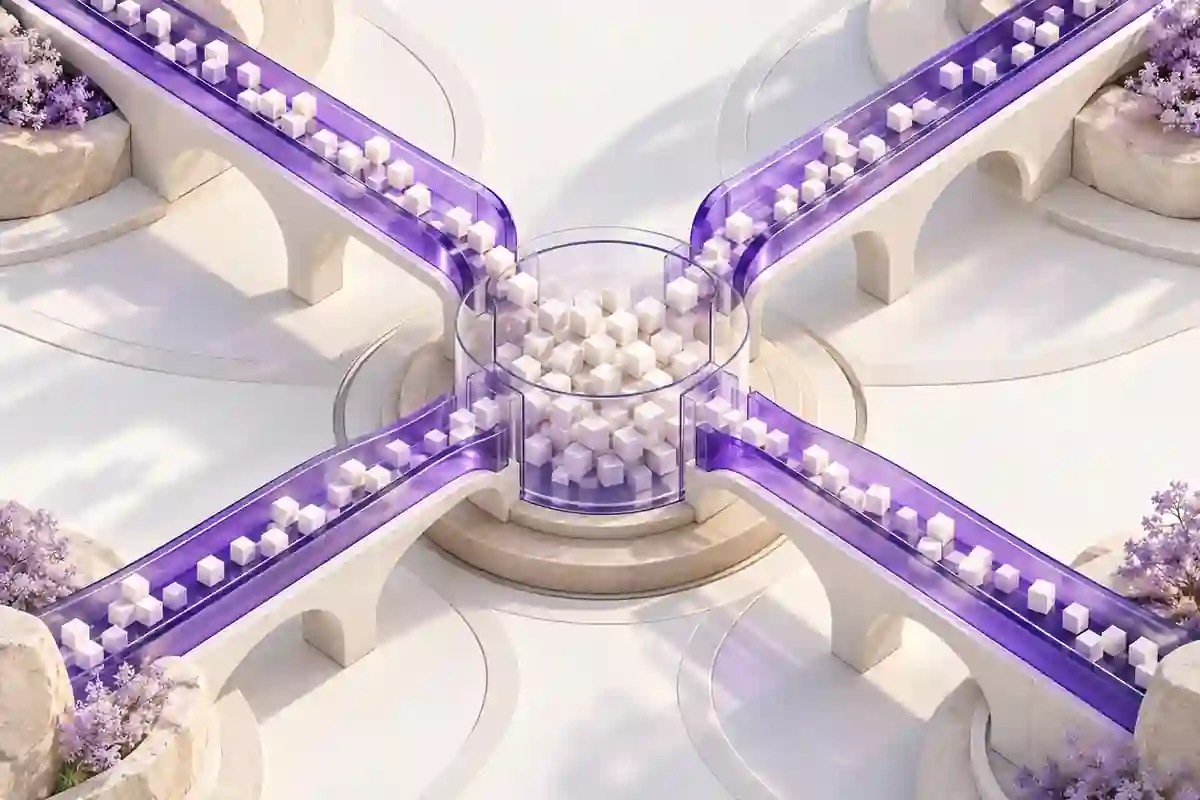 Four data channels converging into one reservoir